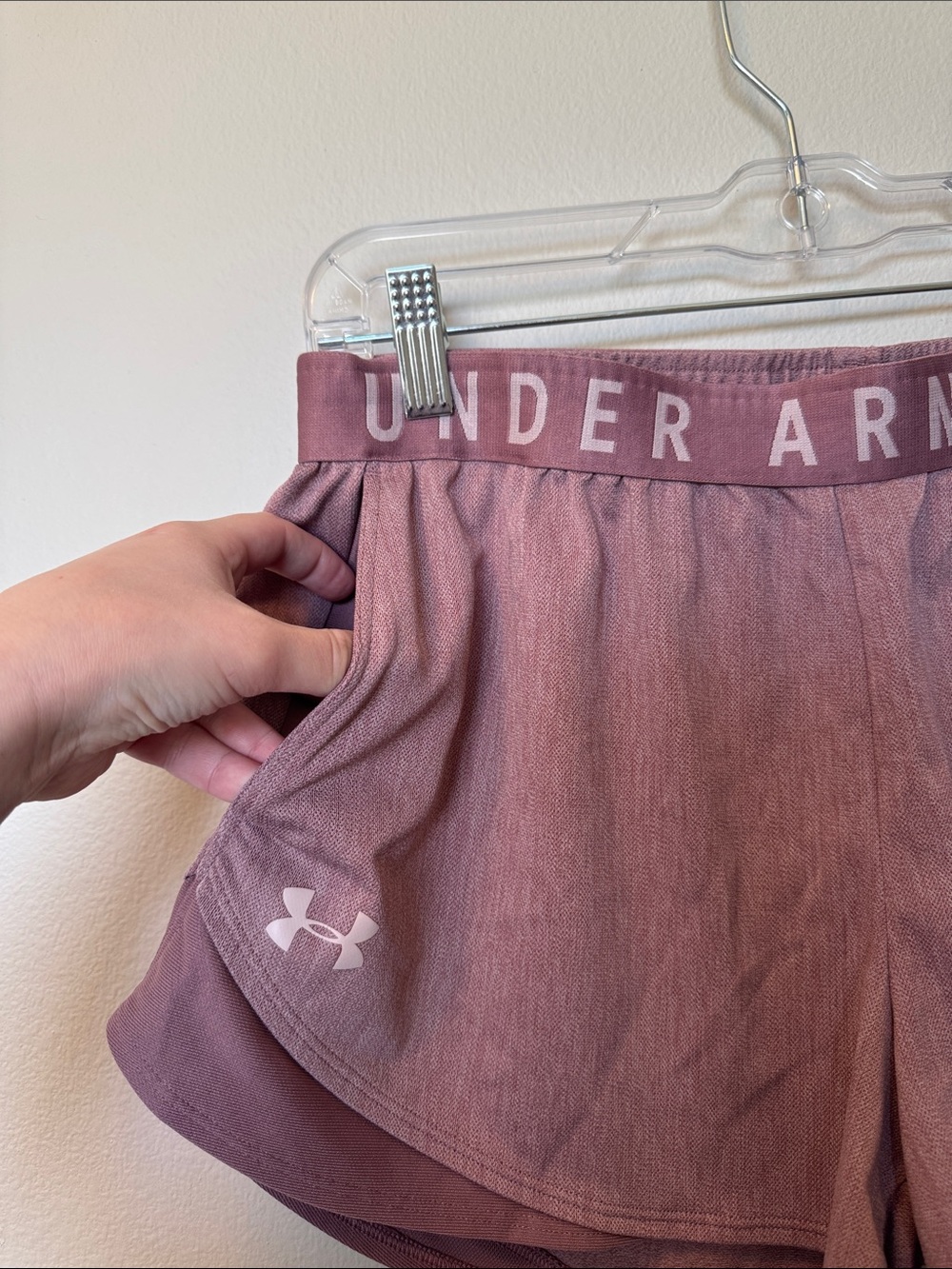 Under Armour Women’s Pink/Purple Athletic Shorts - Picture 2 of 4